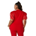 thumbnail image 2 of Ashley Stewart Goddess Puff Sleeved Graphic Top, Equestrian Red, Size 22/24, 2 of 4