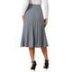 thumbnail image 3 of Faldas plisadas de la edición INSPIRE CHIC para mujer, de cintura alta, elásticas, en línea A, de punto acanalado, falda midi para outfits de otoño e invierno, color gris claro M, 3 of 6