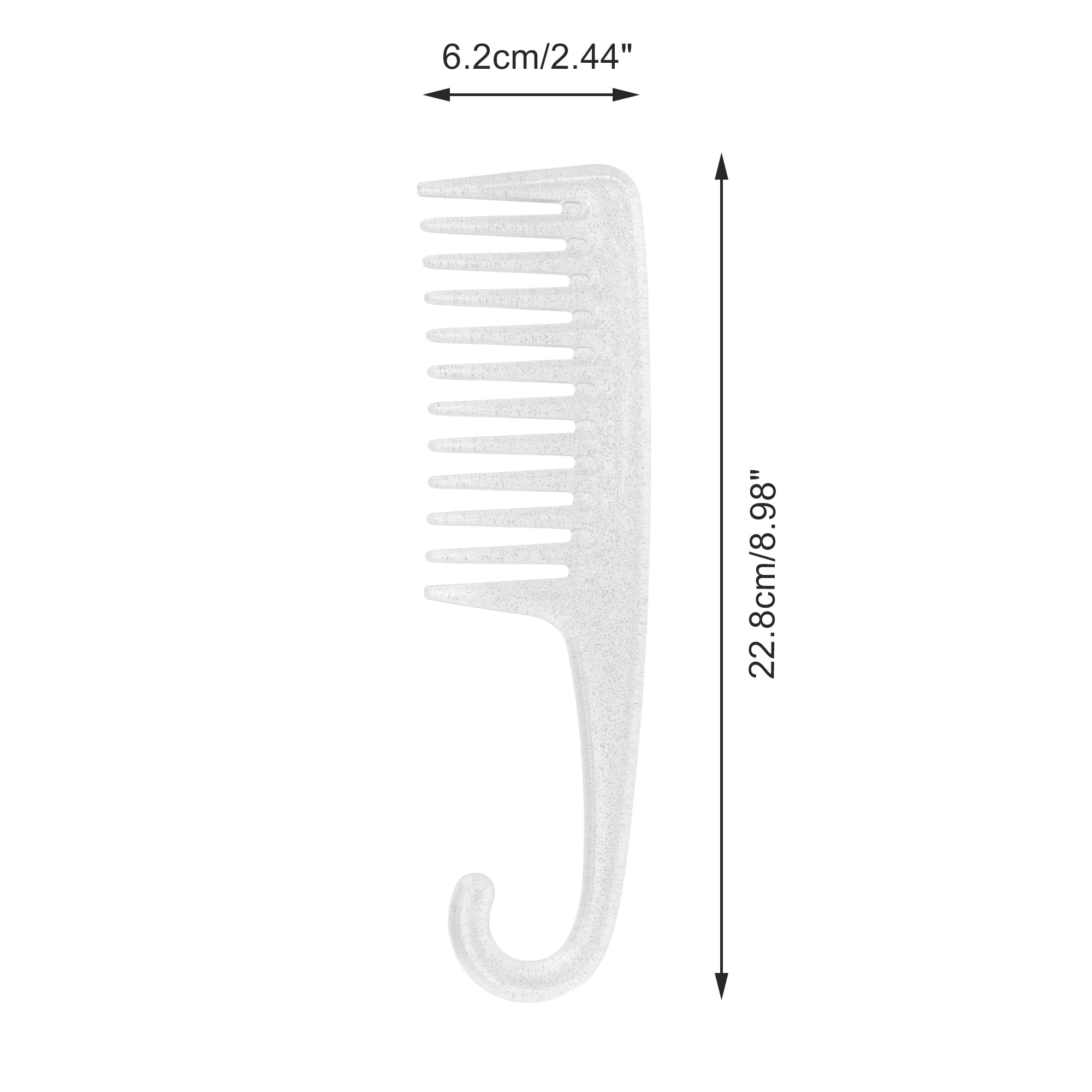 Unique Bargains 1 Pc Durable Large Curved Comb for Curly Hair All Hair Types White
