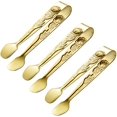 thumbnail image 1 of Rose Handle Sugar Tongs 4-Inch Mini Appetizer Tongs, Set of 3 (Gold Plated), 1 of 6