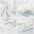 thumbnail image 3 of Baby Boys Girls Pure Color Long Sleeve Lapel Bodysuit,Color:White Size:3-6 Months, 3 of 6