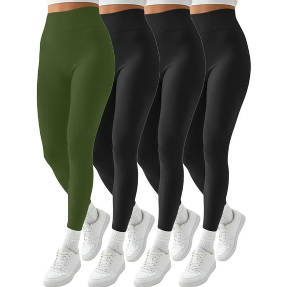 Pack 4 Colores Leggins Faja Termicos Afelpados Unitallas Yoga