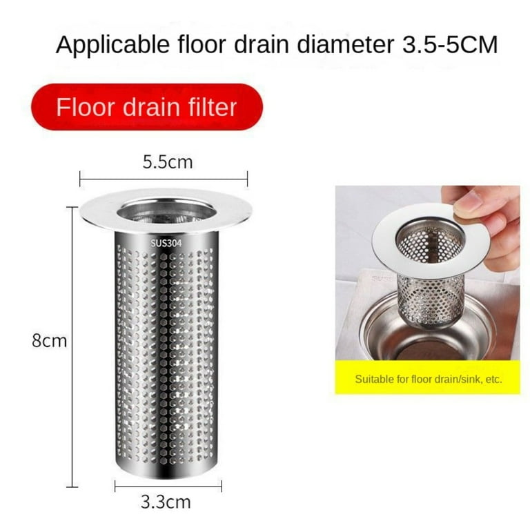 2 Pack Kitchen Sink Strainer, 2 In 1 Stainless Steel Sink Drain Strainer  And Stopper Replacement For 3-1/2 Inch Kitchen Drains, Rubber Stopper,  Anti-c