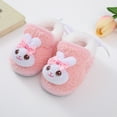 thumbnail image 2 of UngA Baby Shoes Baby Booties Cozy Fleece Slippers Soft Baby Shoes With Gripper Soles, Winter Warm Infant Newborn Crib Sock Shoes Pink,5.5, 2 of 2