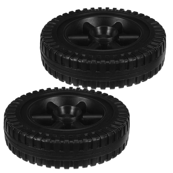 UPOUART 2-Pack Universal Lawn Mower Replacement Wheels, Black Hollow Blow-Molded Lightweight Tires for Push Mowers