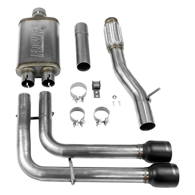 Flowmaster Exhaust System Kit 717787 FlowFX Cat-Back System; 409S Stainless Steel; With FlowFX Series Muffler; 3 Inch Pipe Diameter; Single Exhaust With Dual Exit