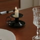 thumbnail image 4 of Juego de candelabros cónicos de 2 - Candelabros metálicos negros y dorados, 7,5x6x10cm para decoración de mesa de comedor para fiesta de Navidad de boda, 4 of 8