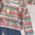 thumbnail image 5 of mgoYE Toddler Girl Clothes Fall Winter Outfits 6 9 12 18 Months 2T 3T Floral Sweatshirt and Jean Pants Set 2 Piece, 5 of 8