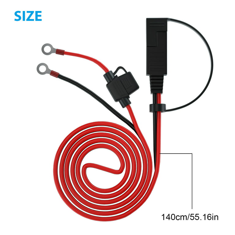 2pcs SAE Battery Cable Extension Wire, EEEkit SAE to O Ring Terminal  Connector Harness Wire with 10A Fuse, SAE Quick Disconnect Plug Battery  Cord for Motorcycle, Cars, Solar Panel, Automotive, Marine 