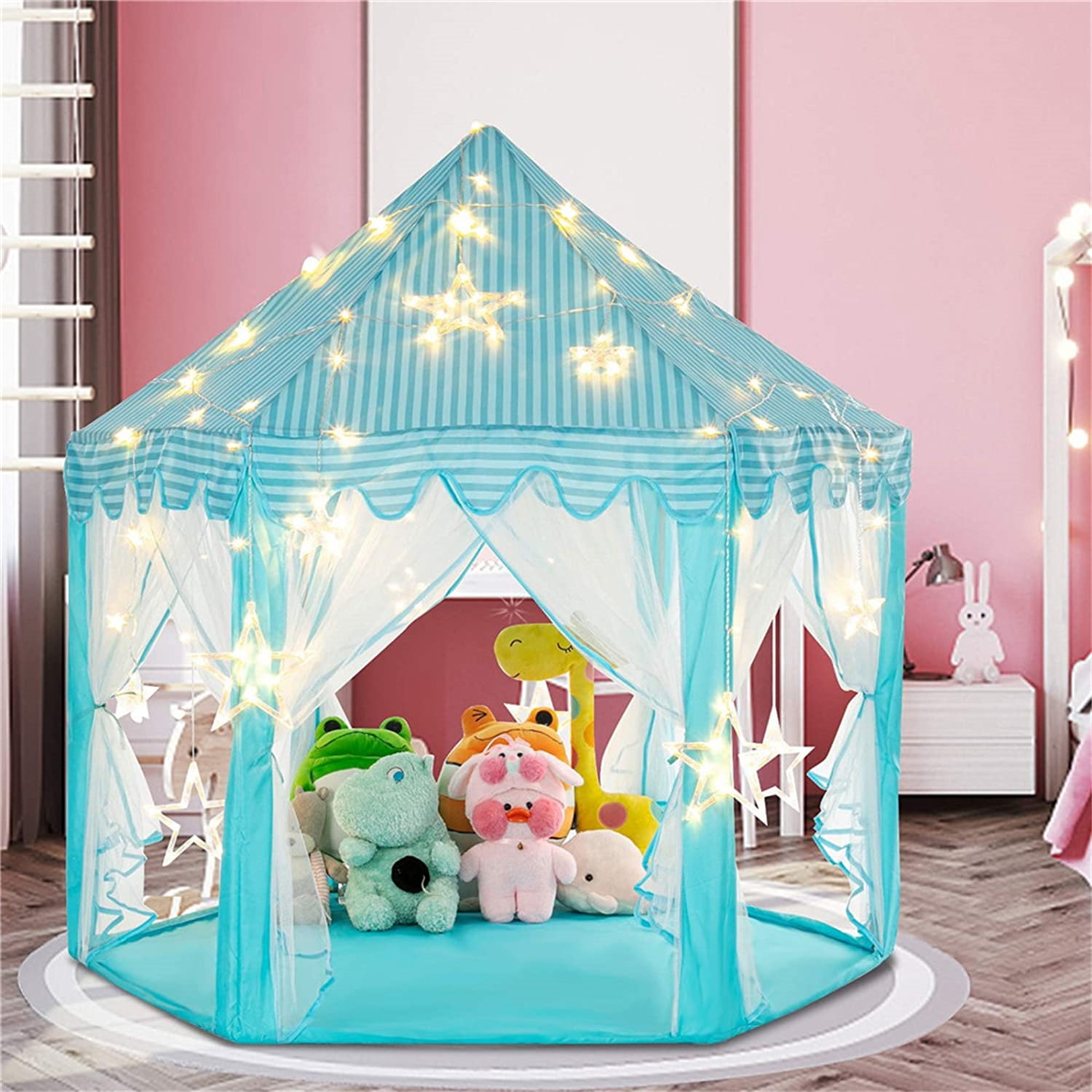 Kids Play Tents for Girls, Princess Castle Toy Tent, Toddler Children Play House, Hexagon 55''x53'' Kids Play Tents for Girls, Princess Castle Toy Tent, Toddler Children Play House, Hexagon 55''x53''