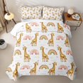 thumbnail image 2 of Erosebridal Cute Giraffe Bed Spread Queen for Girls, Kawaii Rainbow Queen Coverlet Set, 3 Pieces 1 Quilt and 2 Pillowcases, 2 of 7