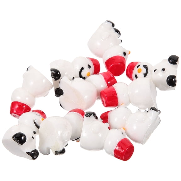 TABLZONE Christmas Mini Snowman Figurines Set White Resin Holiday Craft Decorations for Home and Office