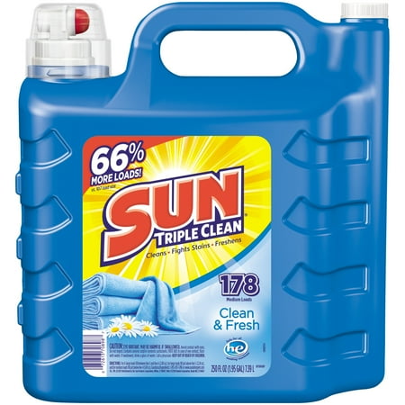 Sun Triple Clean Clean & Fresh Laundry Detergent, 250 Oz