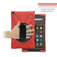 thumbnail image 3 of Dteck Case For Amazon Kindle Fire HD10 2017/2018/2019 Released, Shockproof Armor Heavy Duty Protective Cover Kickstand Palmstrap Rubber Hard Case (without Screen Protector)10.1 inches,Red, 3 of 6