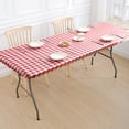 thumbnail image 4 of Housse de Table Extensible en Flanelle Élastique pour Extérieur, Imprimé à Carreaux, Adaptée pour Camping en Plein Air, Banquet et Fête, 90x197Cm Rouge, 4 of 8
