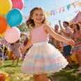 thumbnail image 4 of WOYY Toddler Girls Carnival Party Tiered Tutu Skirt Gradient Princess Tulle Skirt, Sizes 4-5, 4 of 8