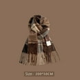 thumbnail image 4 of TRUBKH Scarf for Men Fall Scarves for Women Plaid Scarf Neck Scarf for Women Thick Scarf Cotton Scarf for Women Heated Scarf One Size Brown One Size, 4 of 4