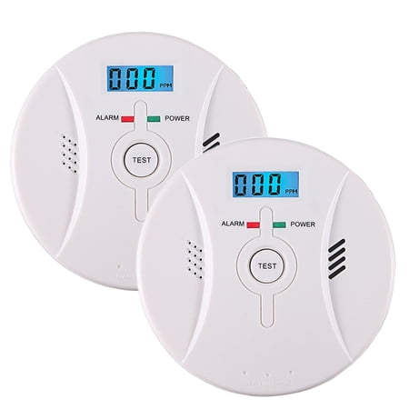 Jahy2Tech 2 Pack Combination Photoelectric Co &Smoke Alarm ,Carbon Monoxide and fire Detector Digital Display, Protect Your Home from Fire and Gas Leaks, 10 years Battery Operated Alarm
