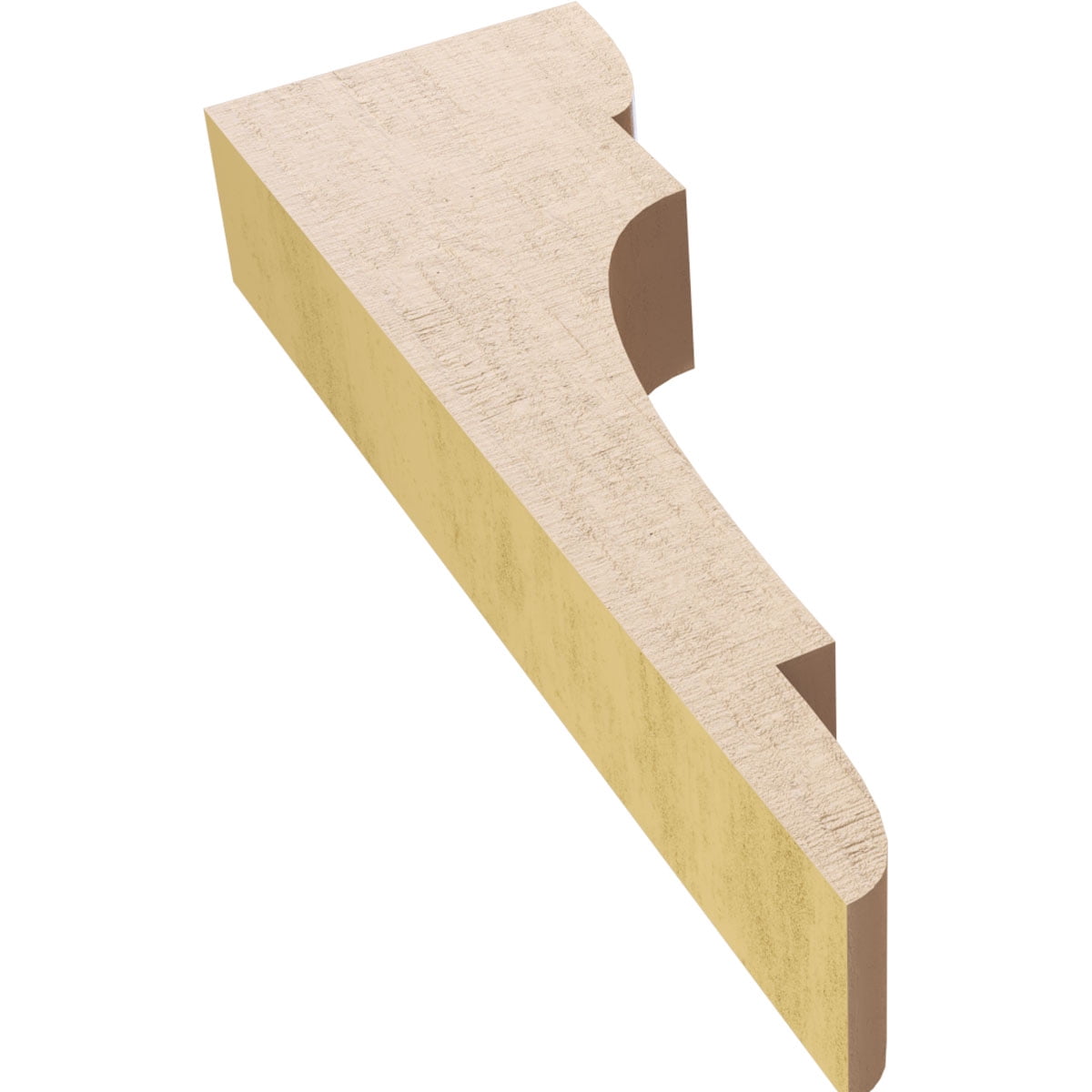 2"W x 4"D x 12"H Thin New Brighton Rough Cedar Woodgrain TimberThane Corbel, Primed Tan
