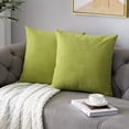thumbnail image 1 of Large Chartreuse Green Pillow Covers 26x26 Inch Set of 2 Rustic Farmhouse Chenille Decorative Throw Pillow Covers Square Cushion Case for Home Sofa Couch Decoration, 1 of 7