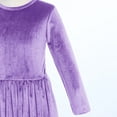 thumbnail image 5 of IBTOM CASTLE Kids Little Girls Maxi Velvet Dress with Pockets Long Sleeve Casual Pageant Party Evening Gown 6-7 Years Dark Purple, 5 of 8