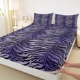 thumbnail image 3 of Homewish Teens Animal Zebra Print Full Size Sheets 4-Piece,Abstract Gradient Breathable Bed Sheets,Vintage Geometric Stripes Lightweight Sheet Sets,Super Cozy Room Decor, 3 of 7