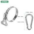 thumbnail image 4 of Uxcell FlagPole Ring Adjustable FlagPole Clip with FlagPole Clamp Silver 0.8-1.7 Inch 2pcs, 4 of 7