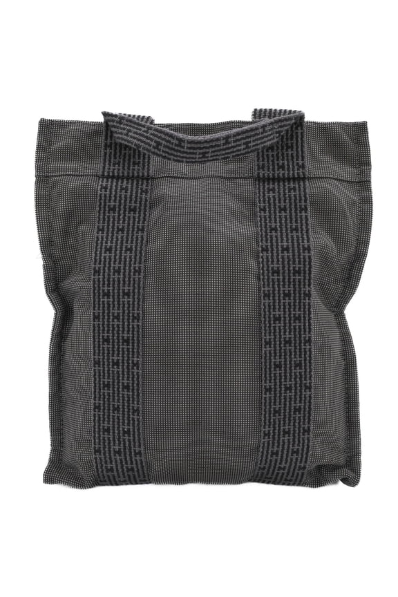 Pre-Owned HERMES Air Line Ad PM Canvas Tote Bag/Backpack in Gray/Black Nylon and (Good)