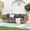 Dark Gray+Teak, variant on Harper & Bright Designs Acacia Wood Outdoor 3 Seater Couch, Patio Sofa with Deep Seat, Outdoor Daybed with Cushions for Garden, Light Gray+Teak