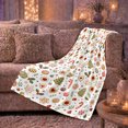 thumbnail image 6 of Holiday Cottage and Cane Illustration, Festive Holiday Scene, Warm Flannel Blanket for Living Room and Family Room, Christmas Gift for Art Lovers, Festive Home Decor, 6 of 9
