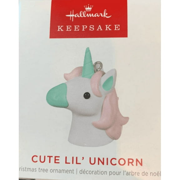 Hallmark Keepsake Ornament 2022, 1.1" Cute Lil' Unicorn Miniature Ornament