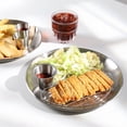 thumbnail image 5 of Fried Chicken and Pork Chop Plate, Stainless Steel Round Salad Plate, Dessert Cake Plate with Rack, 5 of 5