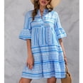 thumbnail image 2 of Vestido Con Cuello En V, Vestido Estampado Elegante Casual Para Club Para Negocios Para Dama Ccdes Otros, 2 of 6