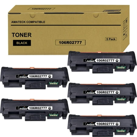 Amateck Compatible Toner Cartridge Replacement for Xerox 106R02777 Black 5 Pack for Phaser 3260, Phaser 3260 /DNI, Phaser 3260/DI, WorkCentre 3215/NI, WorkCentre 3225/DNI