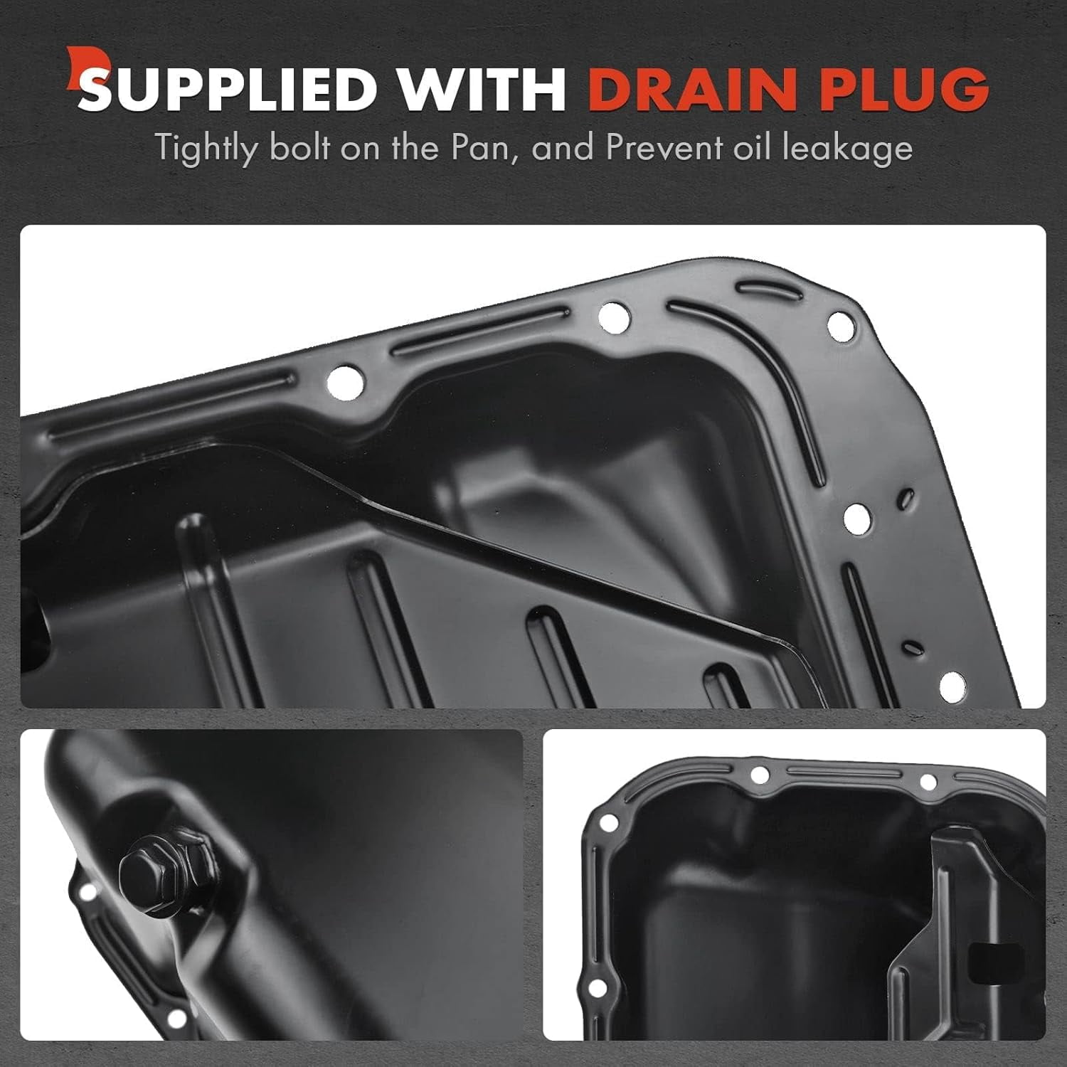 A-Premium Lower Engine Oil Pan Compatible with Suzuki Aerio 2002-2003 Esteem 1999-2002 with 18 Holes