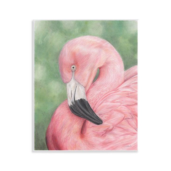 Stupell Industries Blushing Flamingo Visage Animals & Insects Painting Unframed Art Print Wall Art, 11 x 14