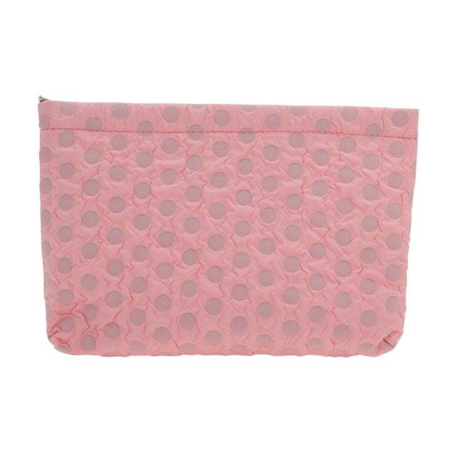 Bolsas de maquillaje planas rectangulares convenientes de 1 Pc para viajar, grandes, rojas y grises, de poliéster
