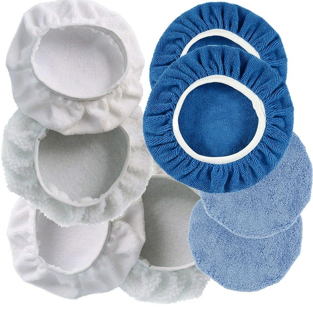 Wilklkey 8Pcs 910 inch Car Microfiber Polisher Polishing Pads