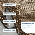 thumbnail image 6 of Large Bedroom Rug 6x9 Machine Washable Area Rug Braided Print Boho Accent Carpet Throw Floor Cover Farmhouse Rustic Rug Geometric Bordered Braided Carpet for Living Room Home Office, Brown, 6 of 9