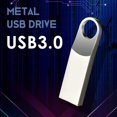 thumbnail image 2 of USB Flash Drives, 4/8/16/32/64/128GB Mini Metal USB 3.0 High Speed U Disk Flash Drive Memory Stick Silver 32GB, 2 of 4