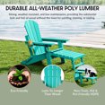thumbnail image 5 of WestinTrends Malibu Folding Adjustable Adirondack Chair with Retractable Ottoman and Cup Holder, Turquoise, 5 of 13