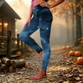thumbnail image 4 of sdhkgrrt Women Plus Size High Waisted Stretch Halloween Print Leggings Casual Streetwear Activewear Lounge Yoga Fall Winter Gym Workout Trousers, Black S, 4 of 5