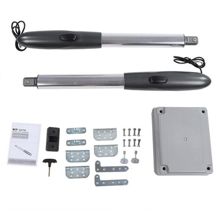 Solar Powered Gate Opener WALFRONT 24V Auto Electric Powered Swing Gate Opener Kit With 2 Remote Control,Gate Opener, Auto Electric Powered Swing Gate ()