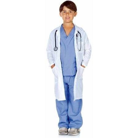 Doctor Scrubs With Lab Coat Child Halloween Costume