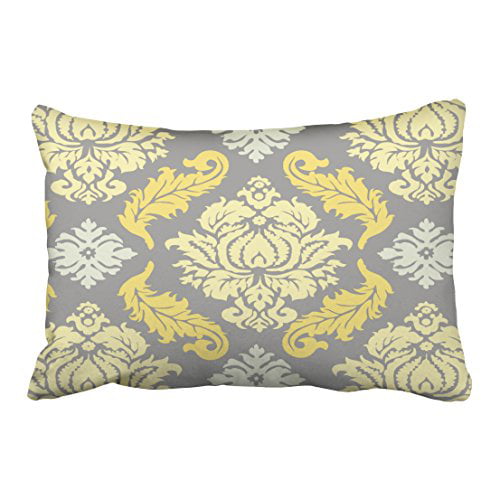 2Pcs Navy Blue Gold Cushion Covers Pillows Case Shells Damask Floral Sofa 18x18" 