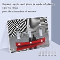 thumbnail image 3 of Yayeee Toggle Light Switch Wall Plate 2-Gang 4.56"x4.48" Decorative Outlet Cover, Red Boat, 3 of 7