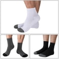 thumbnail image 2 of Lanola Mens 100% Cotton Cushioned Ankel Socks, Athletic Performance Running Moisture Wicking Breathable Quarter Socks，5-Pack（Grey）, 2 of 7
