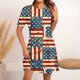 thumbnail image 2 of Vestido Corto para las Mujeres Cuello Redondo Manga Corta Impresa Suéter, Moda Casual Estilo Línea, 2 of 9
