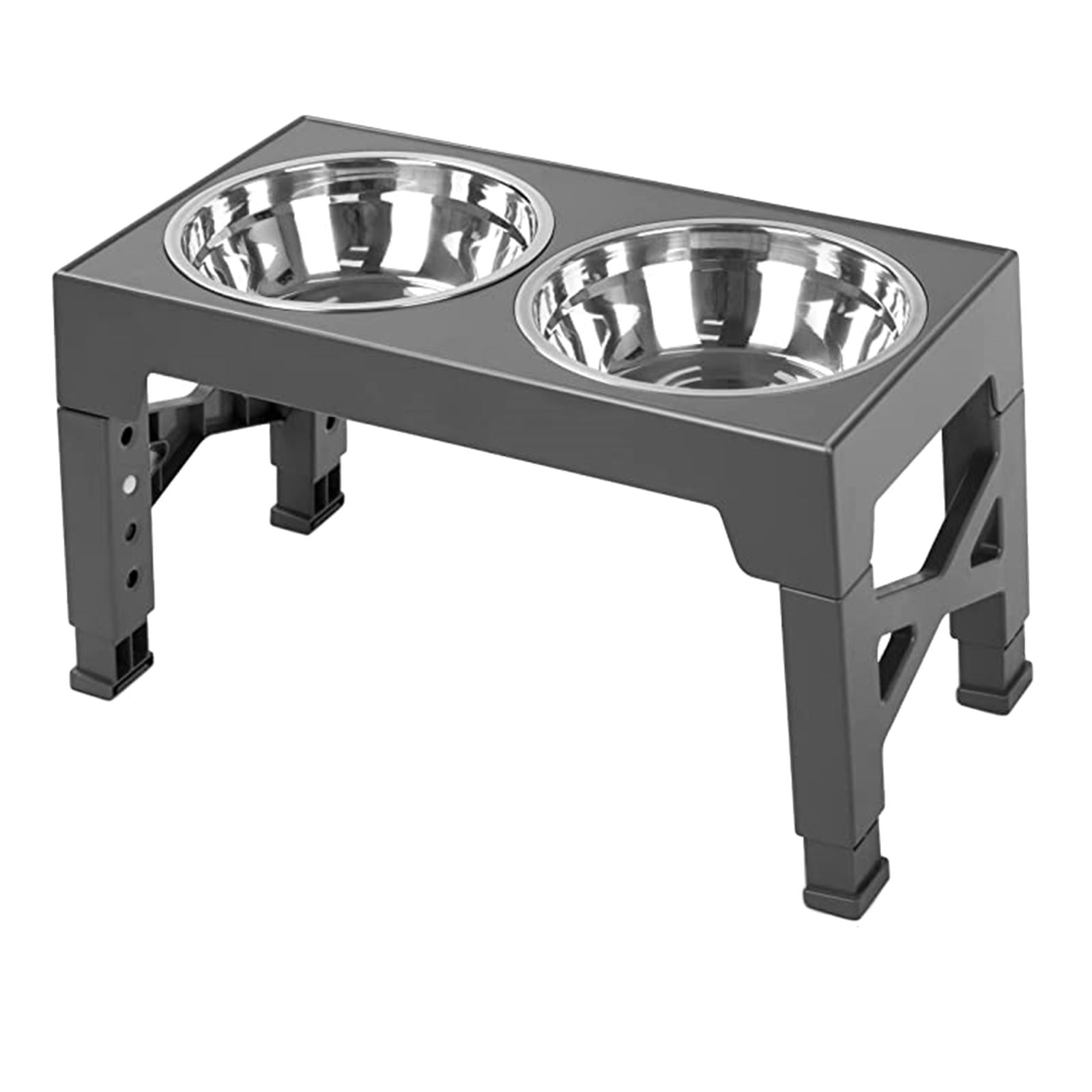 Bowl Anti Slip Feet 5 Adjustable Heights 2 Stainless Steel Bowls Dog