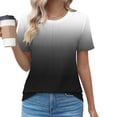 thumbnail image 5 of cocolona Womens Summer Tops Crew Neck Short Sleeve Pleated Front T-shirts Casual Loose Gradient Color Tees Blouse, 5 of 6
